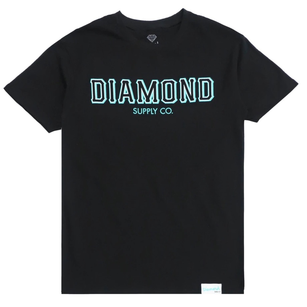 Diamond Supply Co. Black Tee with Blue Logo